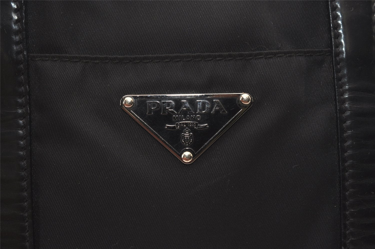 Authentic PRADA Nylon Tessuto Leather 2Way Shoulder Hand Bag Purse Black 2084J