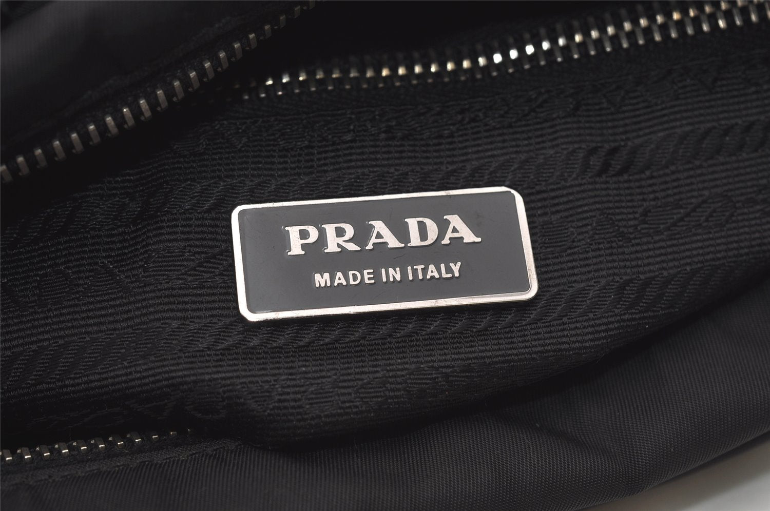 Authentic PRADA Nylon Tessuto Leather 2Way Shoulder Hand Bag Purse Black 2084J