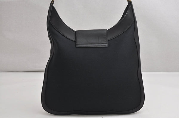 Authentic GUCCI Shoulder Hand Bag Purse Canvas Leather 0014129 Black 2084K