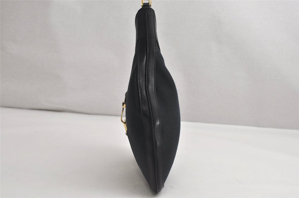 Authentic GUCCI Shoulder Hand Bag Purse Canvas Leather 0014129 Black 2084K