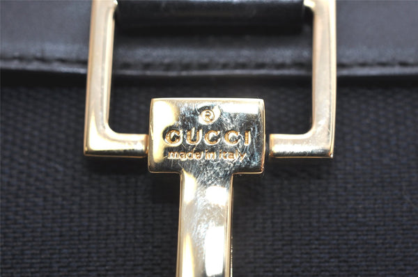 Authentic GUCCI Shoulder Hand Bag Purse Canvas Leather 0014129 Black 2084K