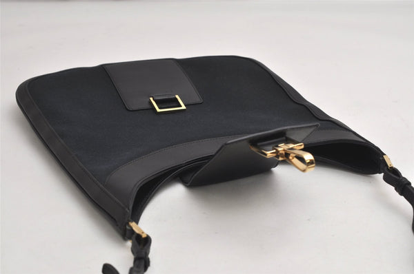 Authentic GUCCI Shoulder Hand Bag Purse Canvas Leather 0014129 Black 2084K
