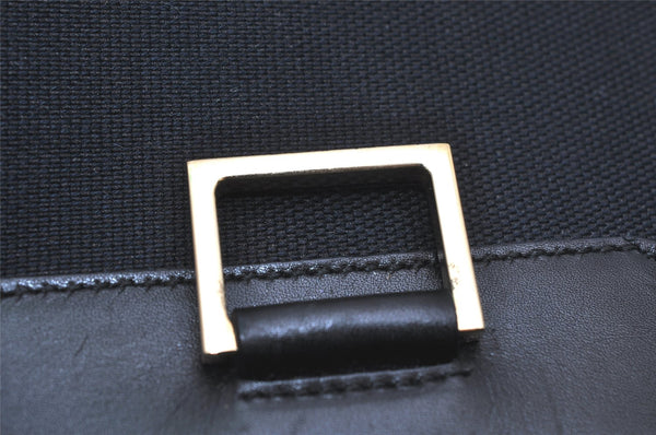 Authentic GUCCI Shoulder Hand Bag Purse Canvas Leather 0014129 Black 2084K