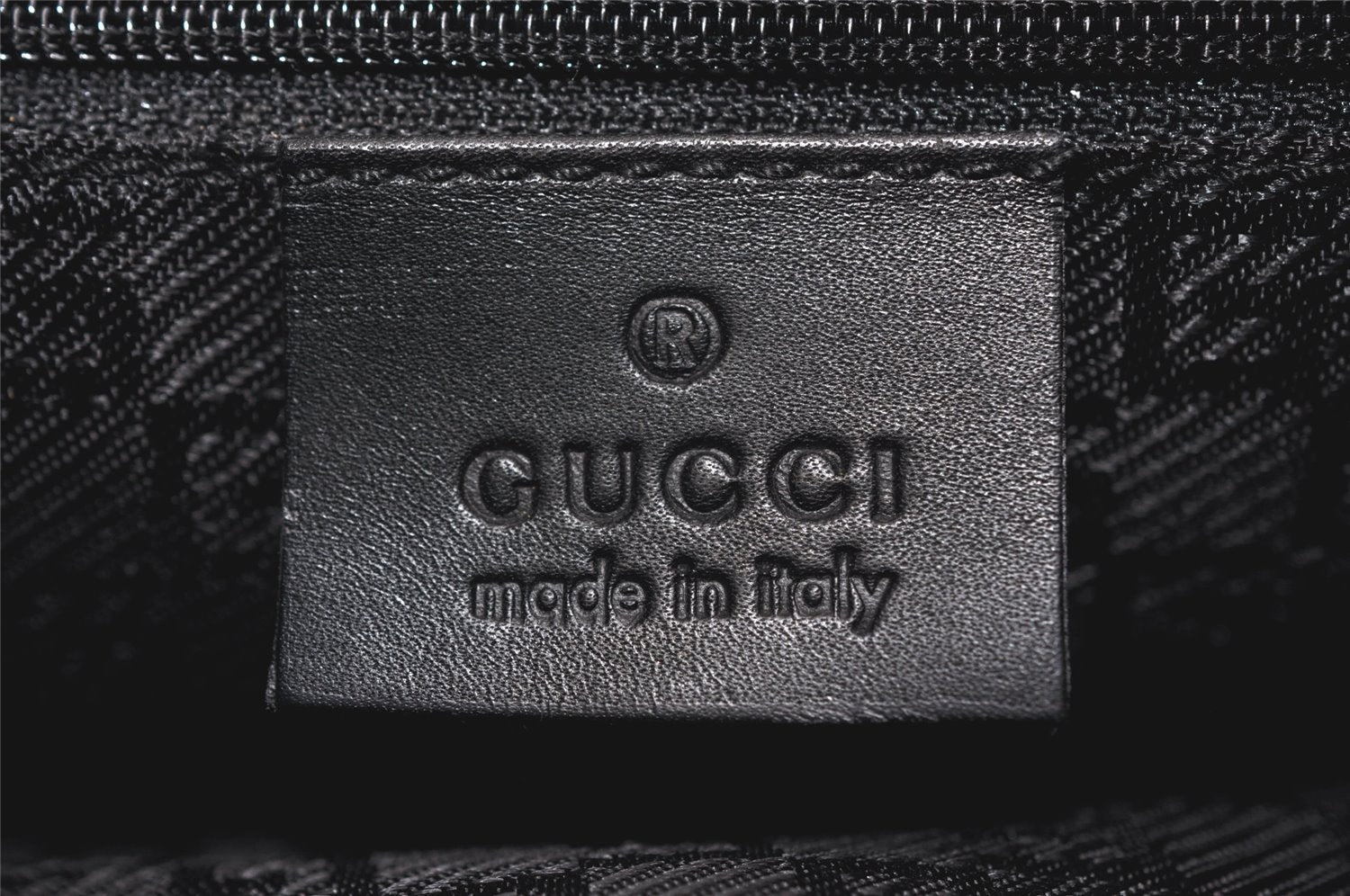 Authentic GUCCI Shoulder Hand Bag Purse Canvas Leather 0014129 Black 2084K