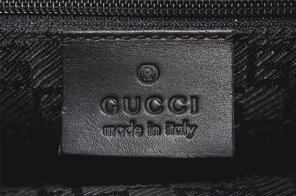 Authentic GUCCI Shoulder Hand Bag Purse Canvas Leather 0014129 Black 2084K