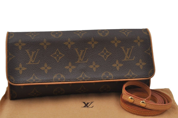 Authentic Louis Vuitton Monogram Pochette Twin GM Shoulder Bag M51852 LV 2085J