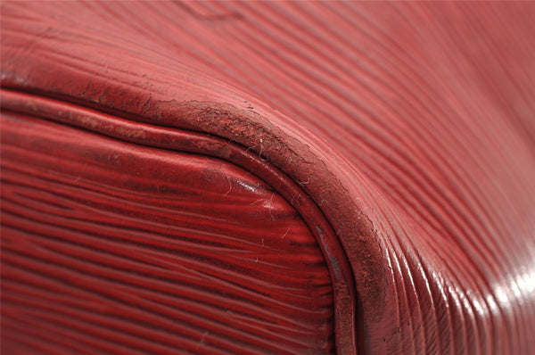 Authentic Louis Vuitton Epi Petit Noe Shoulder Drawstring Bag M44107 Red 2086I