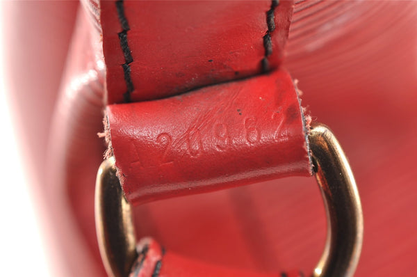 Authentic Louis Vuitton Epi Petit Noe Shoulder Drawstring Bag M44107 Red 2086I