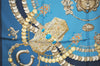 Authentic HERMES Carre 90 Scarf "KOSMIMA" Silk Navy Blue 2088J