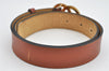 Authentic CHANEL Vintage Calf Skin Belt CC Logo 23.6-27.6" Brown 2088K