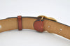 Authentic CHANEL Vintage Calf Skin Belt CC Logo 23.6-27.6" Brown 2088K