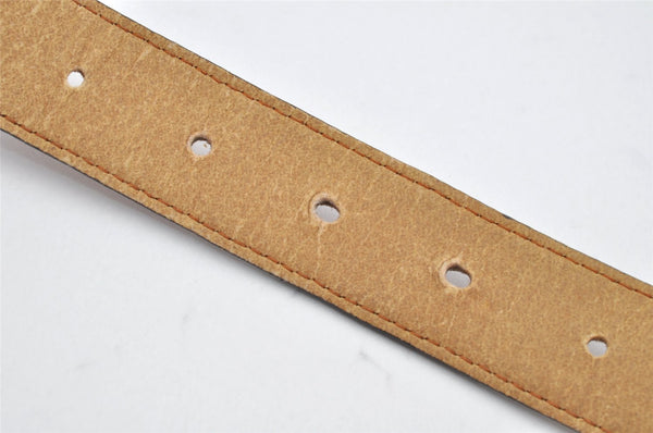 Authentic CHANEL Vintage Calf Skin Belt CC Logo 23.6-27.6" Brown 2088K