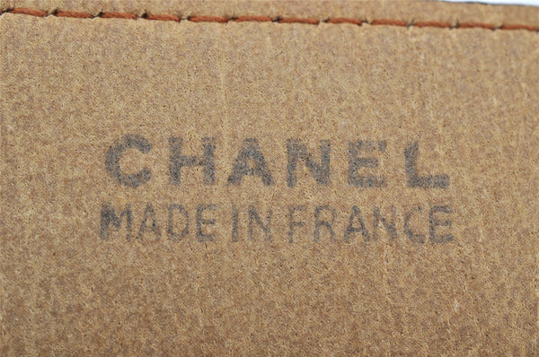 Authentic CHANEL Vintage Calf Skin Belt CC Logo 23.6-27.6" Brown 2088K
