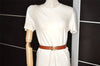 Authentic CHANEL Vintage Calf Skin Belt CC Logo 23.6-27.6" Brown 2088K