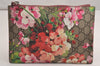Authentic GUCCI GG Blooms Clutch Bag Pouch GG PVC Leather 410079 Brown 2089J