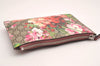 Authentic GUCCI GG Blooms Clutch Bag Pouch GG PVC Leather 410079 Brown 2089J