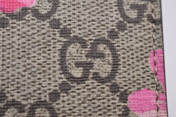 Authentic GUCCI GG Blooms Clutch Bag Pouch GG PVC Leather 410079 Brown 2089J