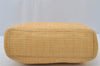 Authentic CHANEL Wood Hand Bag Purse Straw Leather CC Logo Beige Junk 2090J