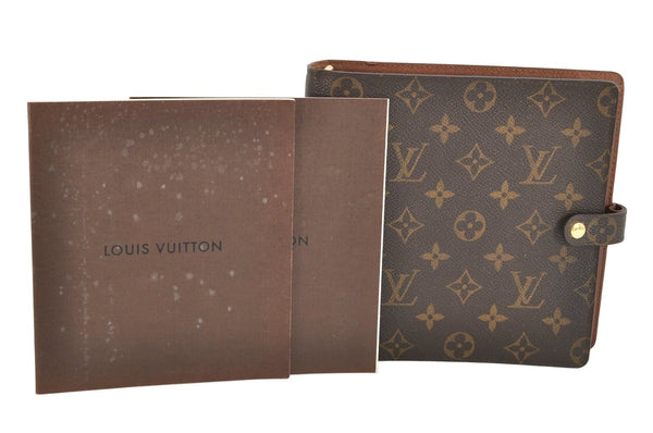 Auth Louis Vuitton Monogram Agenda Scrap Book Day Planner Cover R20955 LV 2092K