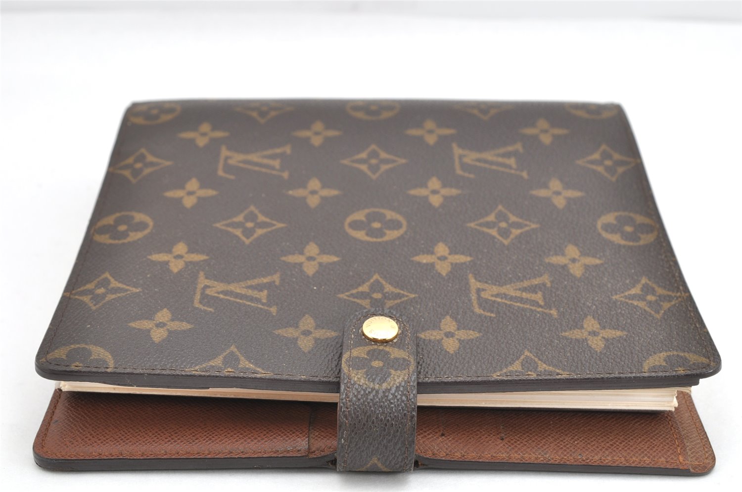 Auth Louis Vuitton Monogram Agenda Scrap Book Day Planner Cover R20955 LV 2092K