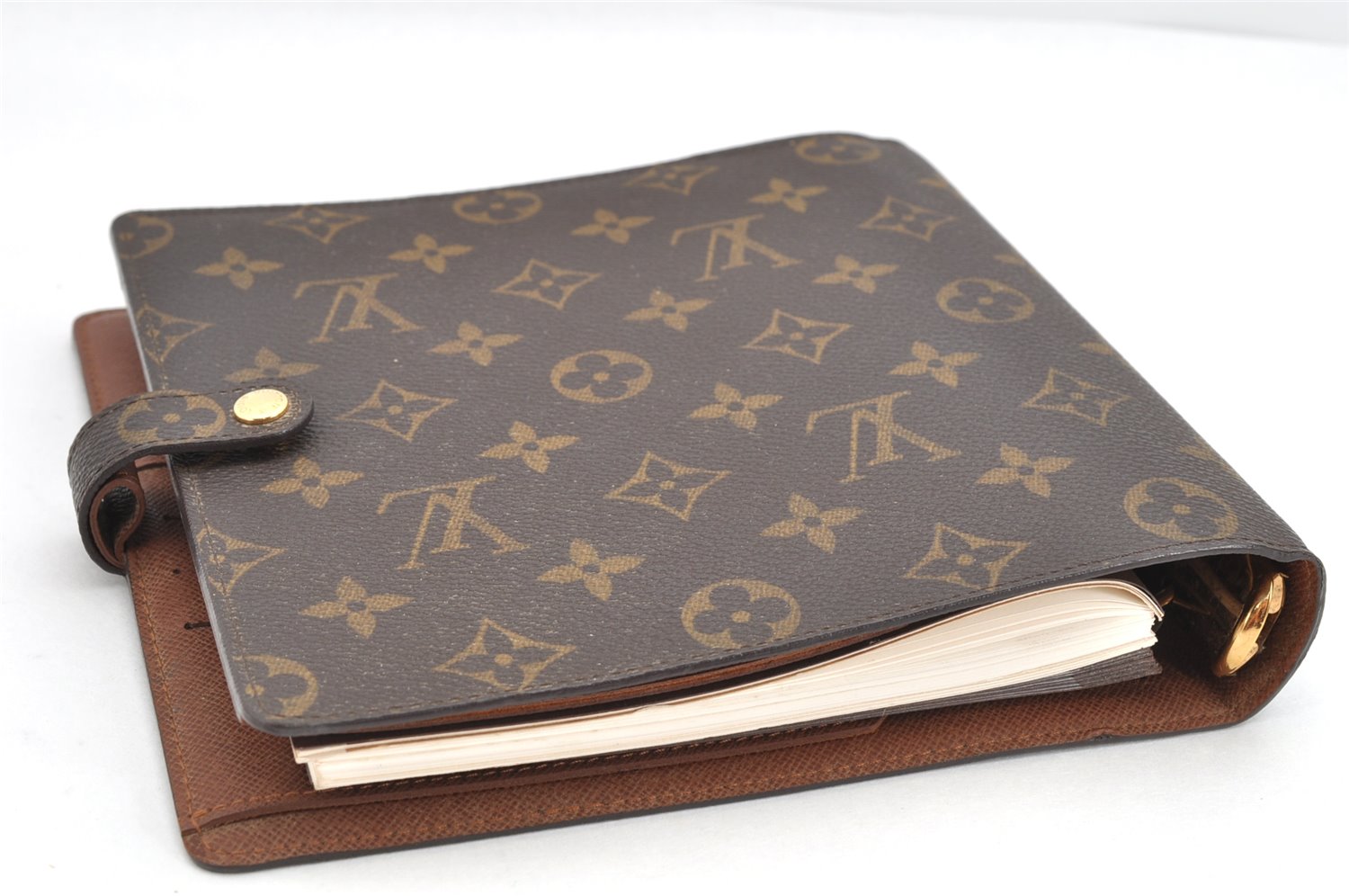 Auth Louis Vuitton Monogram Agenda Scrap Book Day Planner Cover R20955 LV 2092K