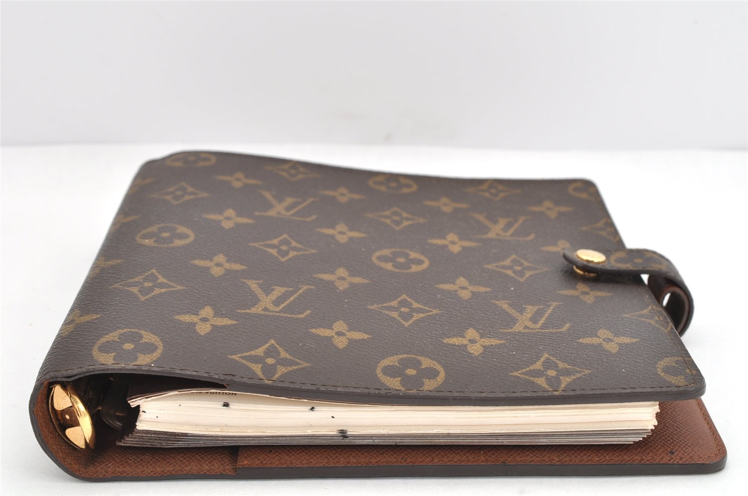Auth Louis Vuitton Monogram Agenda Scrap Book Day Planner Cover R20955 LV 2092K