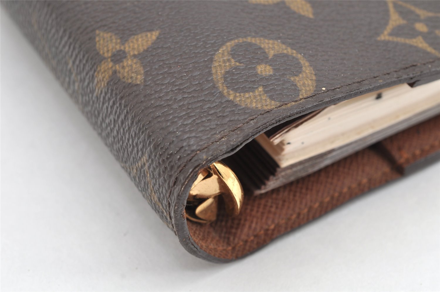 Auth Louis Vuitton Monogram Agenda Scrap Book Day Planner Cover R20955 LV 2092K