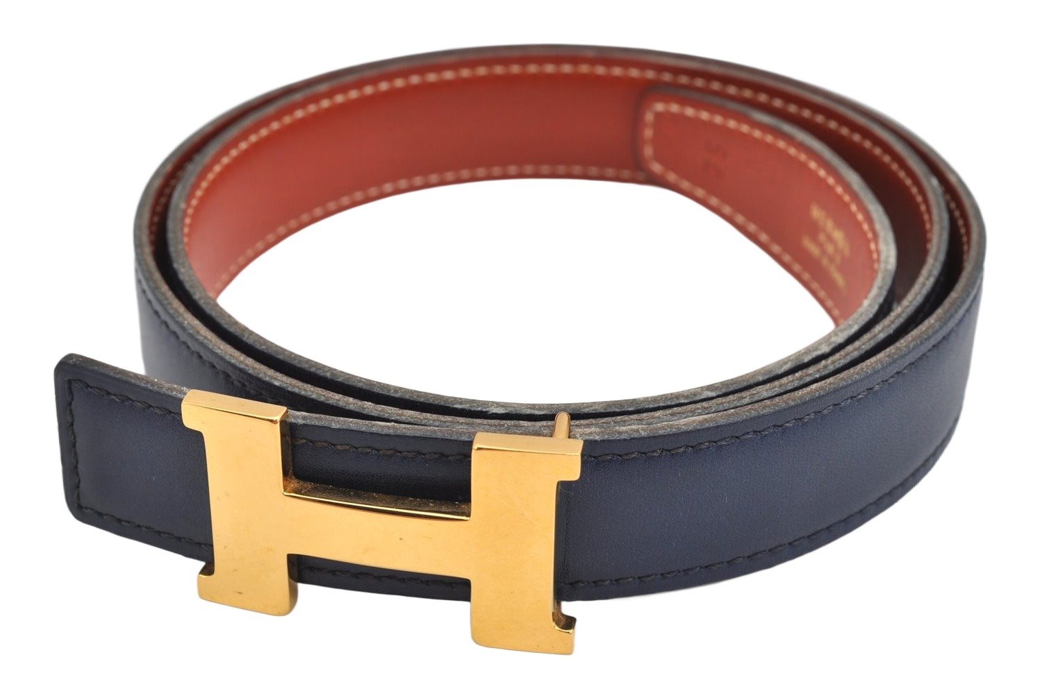 Authentic HERMES Mini Constance Leather Belt Size 75cm 29.5