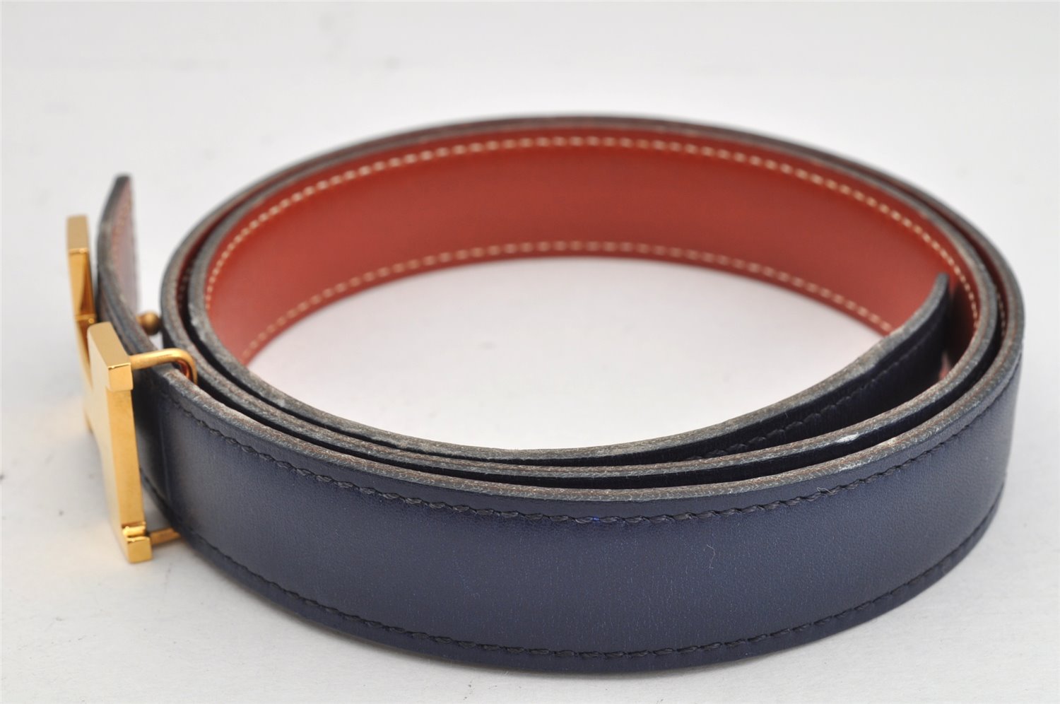 Authentic HERMES Mini Constance Leather Belt Size 75cm 29.5