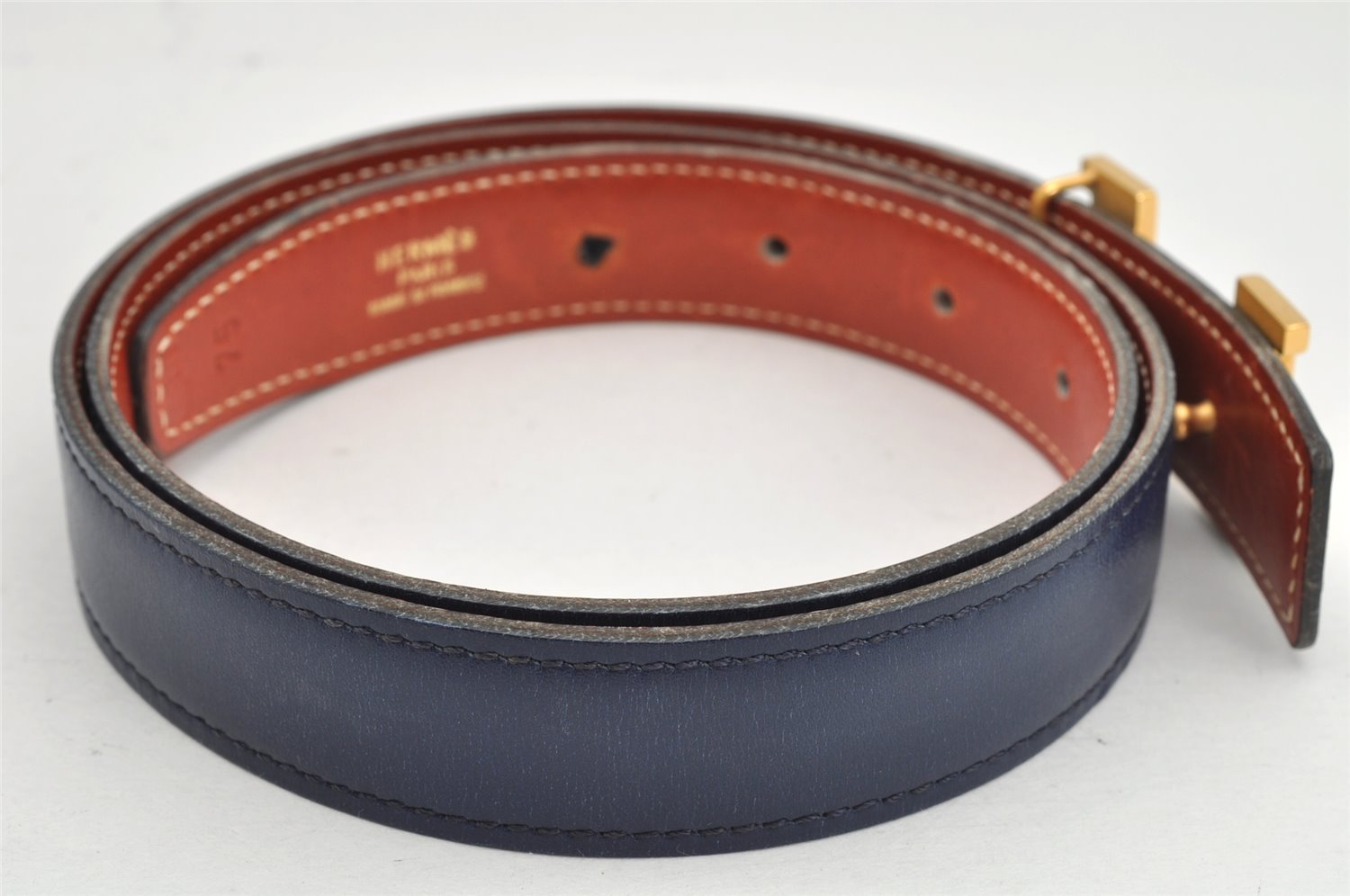 Authentic HERMES Mini Constance Leather Belt Size 75cm 29.5