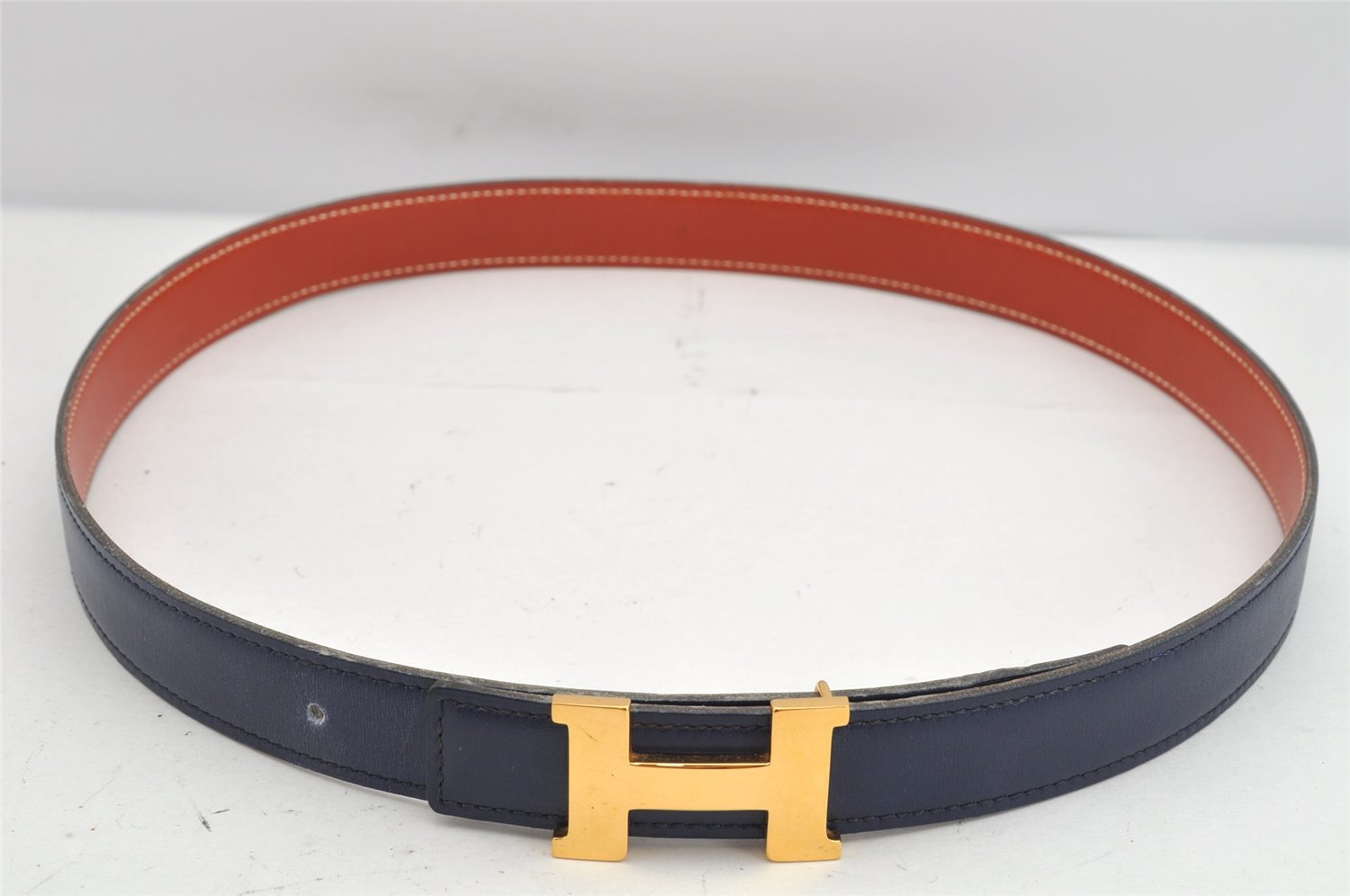 Authentic HERMES Mini Constance Leather Belt Size 75cm 29.5