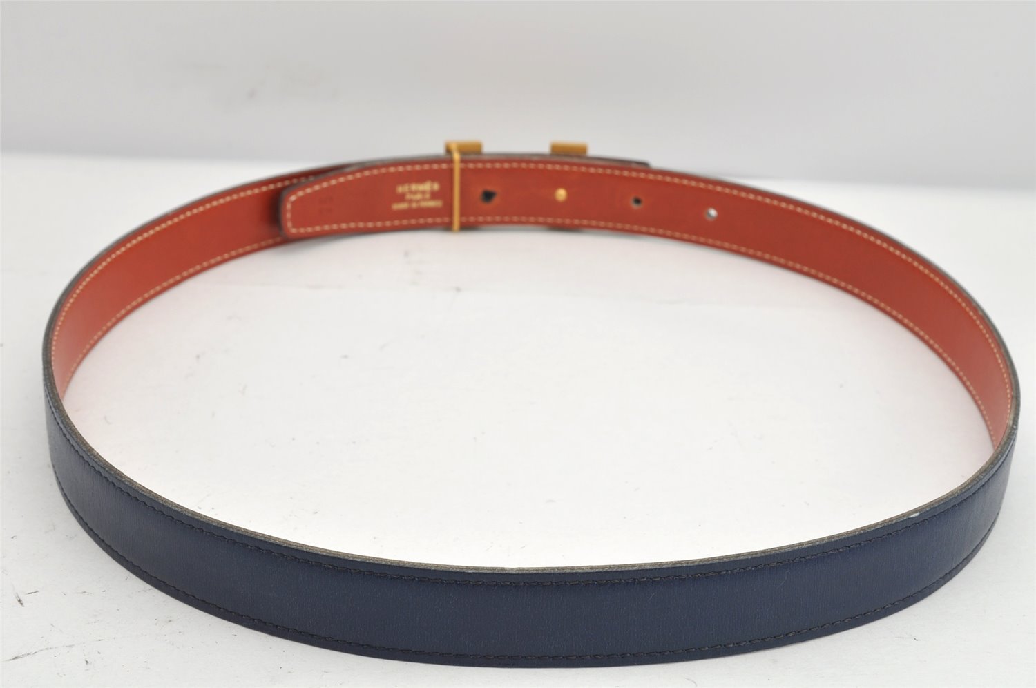 Authentic HERMES Mini Constance Leather Belt Size 75cm 29.5