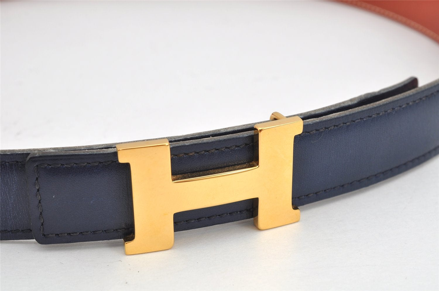 Authentic HERMES Mini Constance Leather Belt Size 75cm 29.5