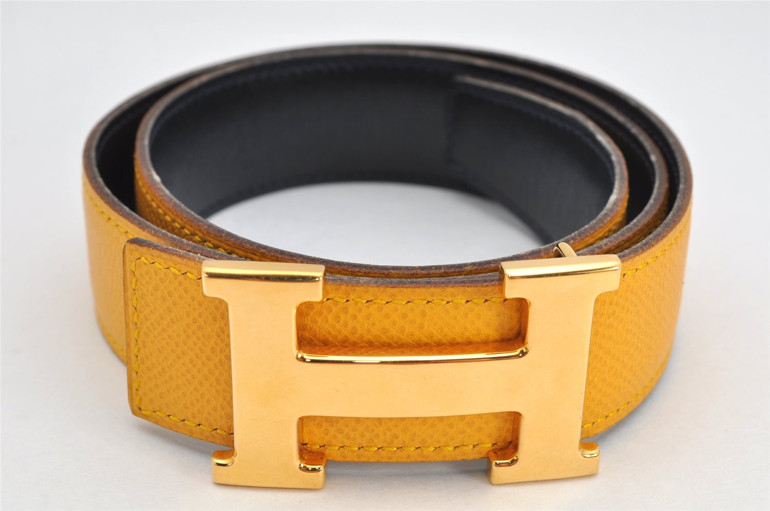 Authentic HERMES Constance Leather Belt Size 66cm 26