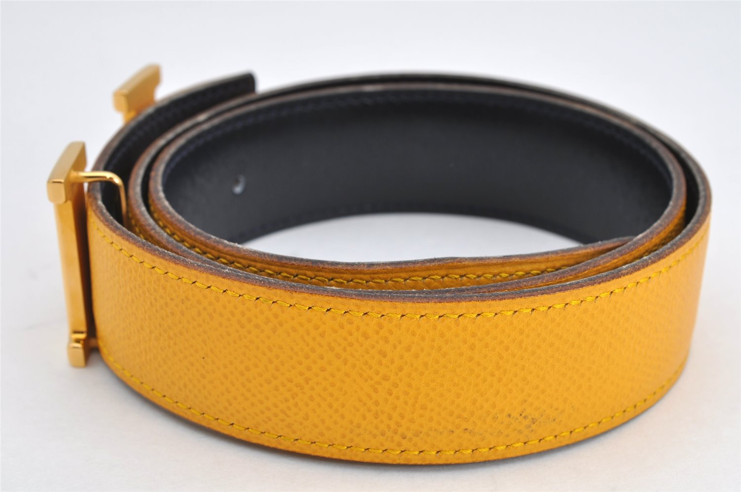 Authentic HERMES Constance Leather Belt Size 66cm 26