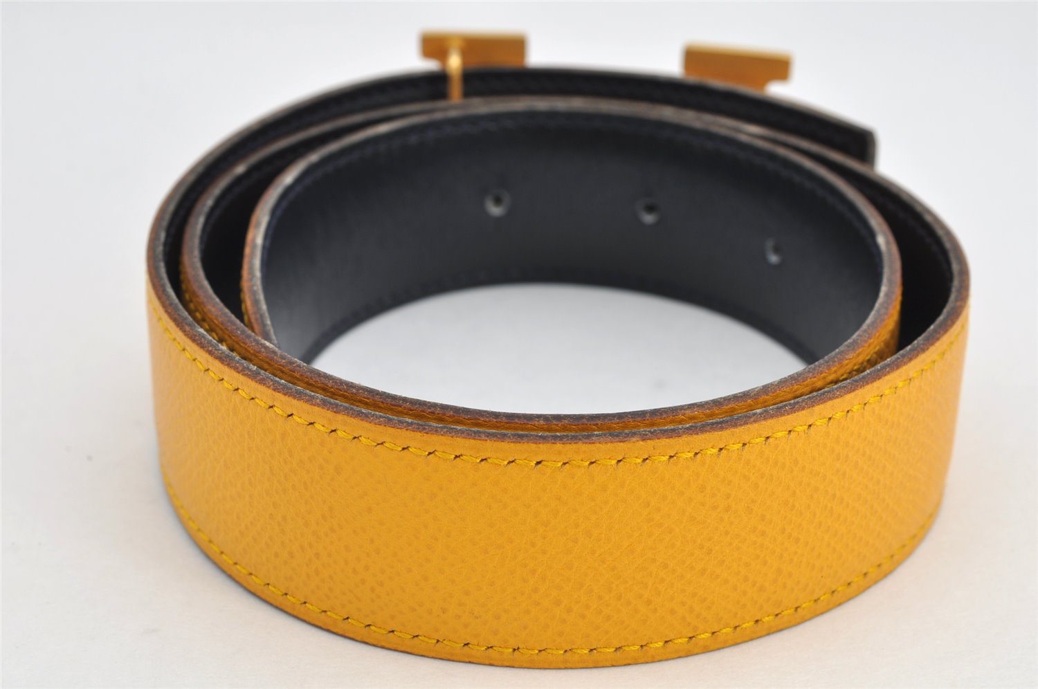 Authentic HERMES Constance Leather Belt Size 66cm 26