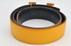 Authentic HERMES Constance Leather Belt Size 66cm 26" Yellow Navy 2094K