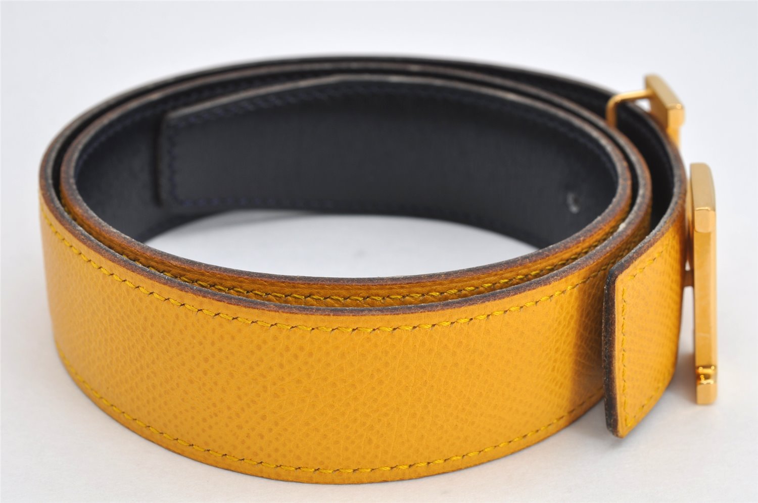 Authentic HERMES Constance Leather Belt Size 66cm 26