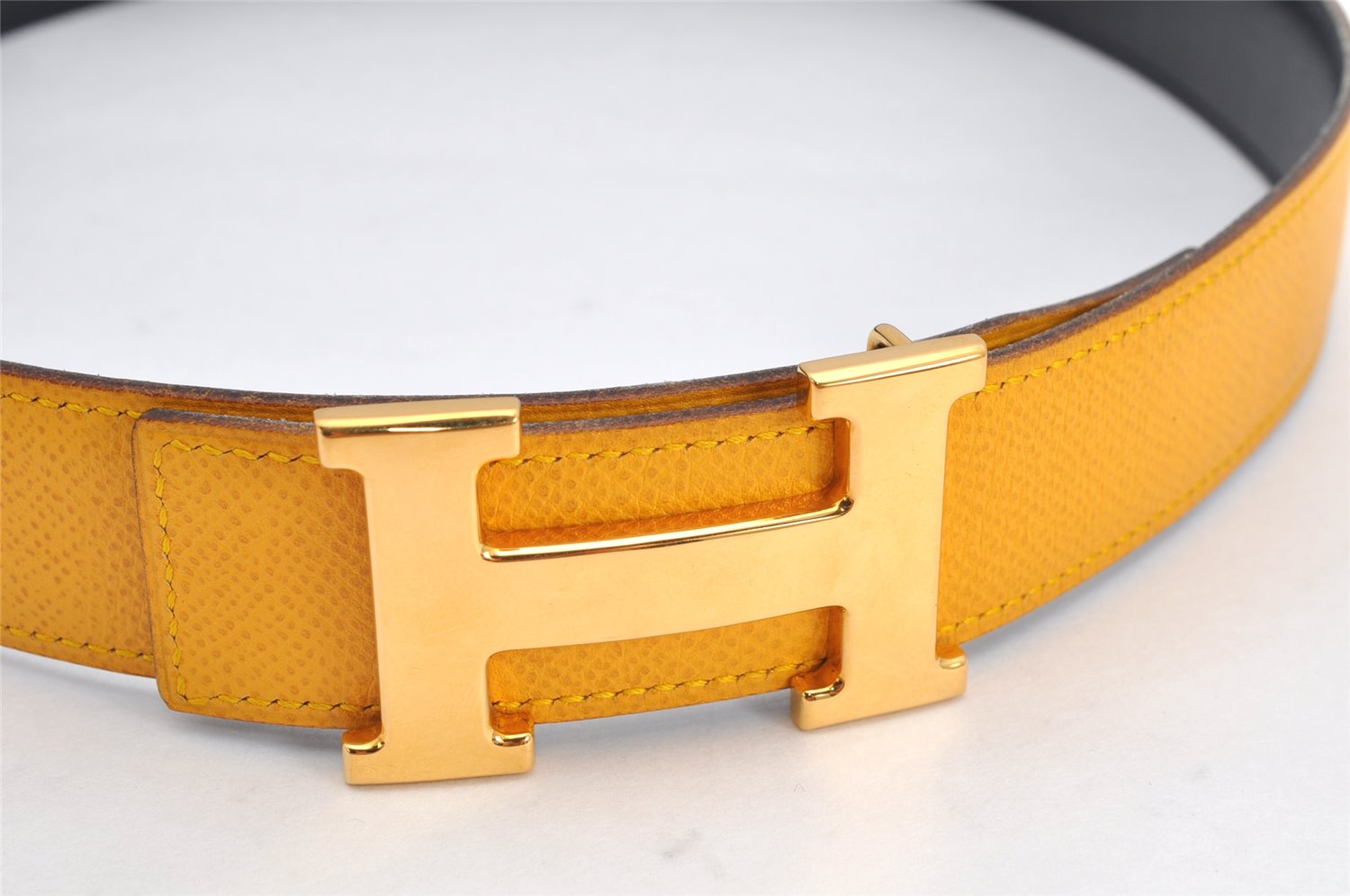 Authentic HERMES Constance Leather Belt Size 66cm 26