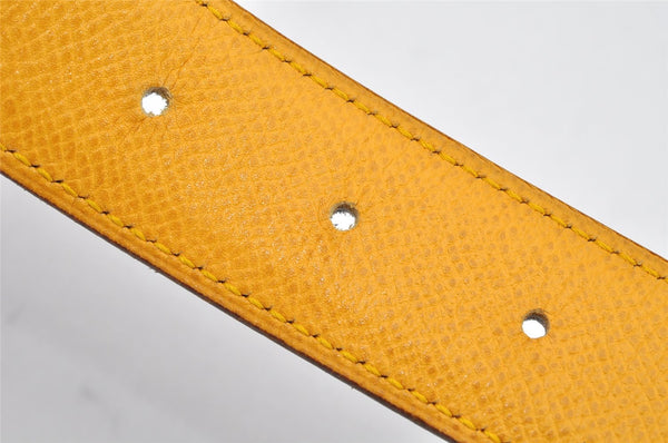 Authentic HERMES Constance Leather Belt Size 66cm 26" Yellow Navy 2094K