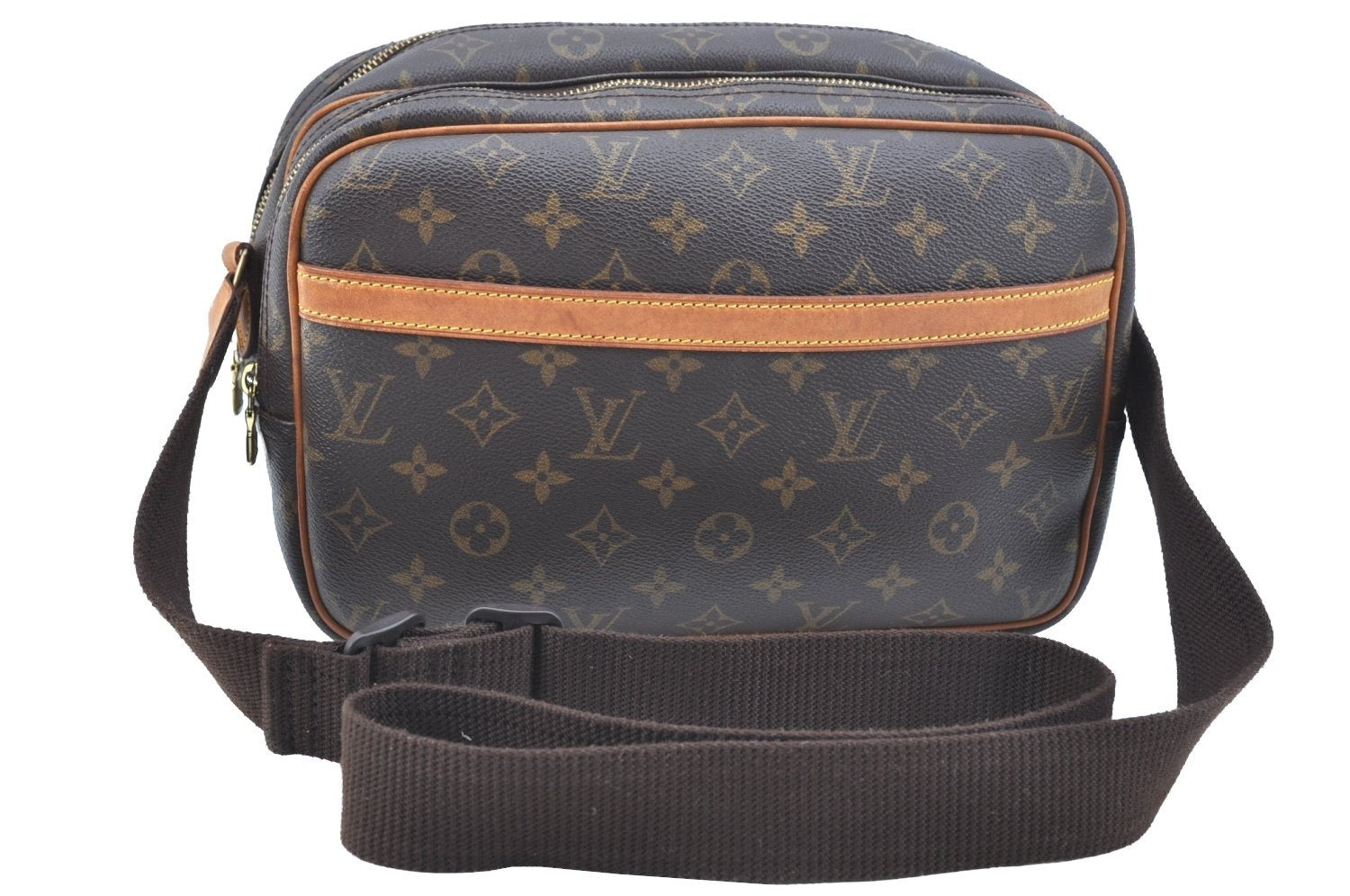 Authentic Louis Vuitton Monogram Reporter PM Shoulder Cross Bag M45254 LV 2096J