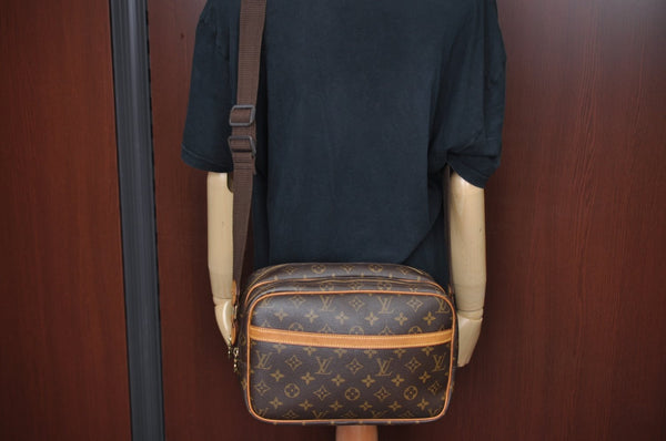 Authentic Louis Vuitton Monogram Reporter PM Shoulder Cross Bag M45254 LV 2096J