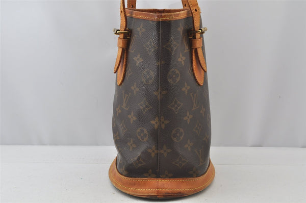 Authentic Louis Vuitton Monogram Bucket PM Shoulder Tote Bag M42238 LV 2097J