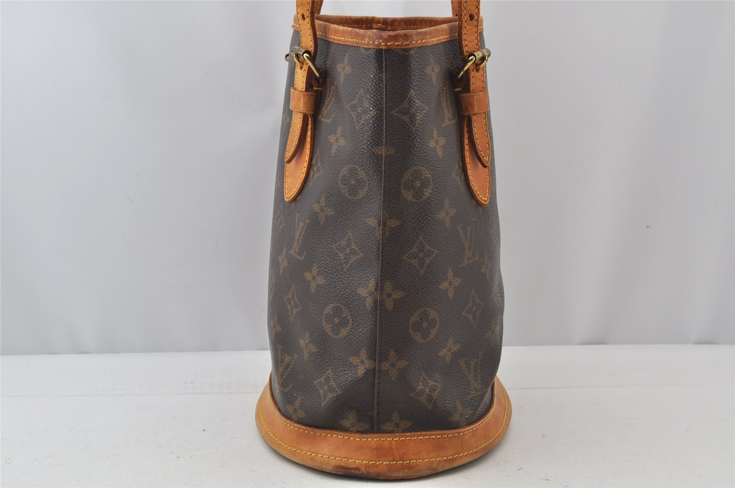 Authentic Louis Vuitton Monogram Bucket PM Shoulder Tote Bag M42238 LV 2097J