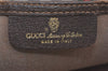 Authentic GUCCI Web Sherry Line Shoulder Tote Bag GG PVC Leather Brown 2098I