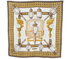 Authentic HERMES Carre 90 Scarf "FEUX DE ROUTE" Silk Brown 2099J