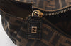 Authentic FENDI Zucca 2Way Shoulder Tote Bag Canvas Leather Brown Junk 2099K