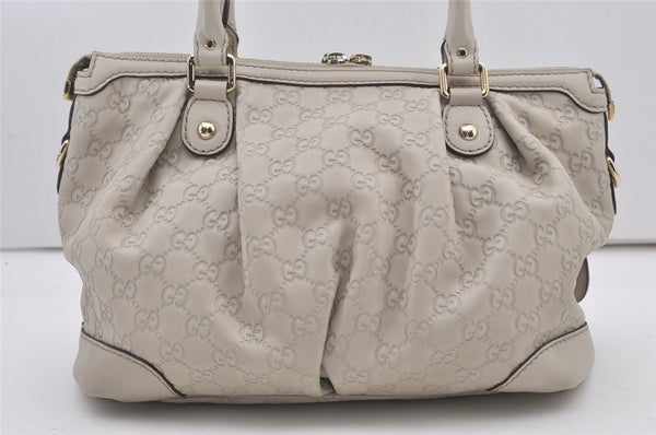 Authentic GUCCI Guccissima Sukey 2Way Tote Bag GG Leather 247902 White 2101J