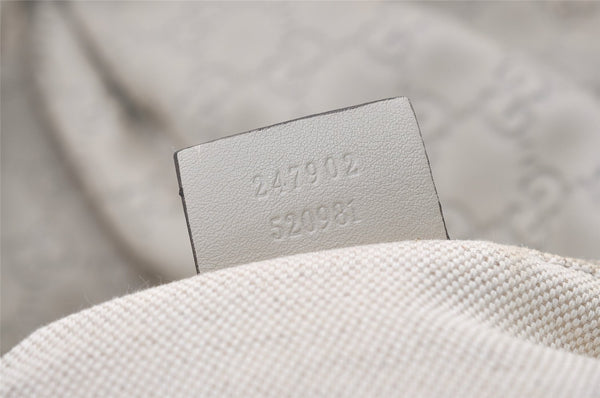 Authentic GUCCI Guccissima Sukey 2Way Tote Bag GG Leather 247902 White 2101J