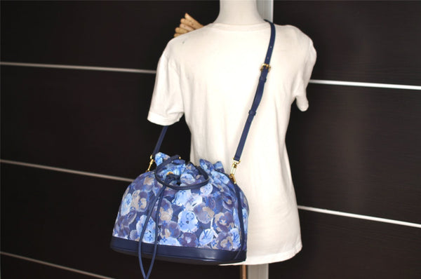 Authentic Louis Vuitton Monogram Ikat Flower Noefull MM 2Way Hand Bag Blue 2103I